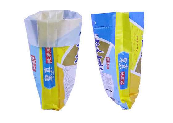 China 25Kg de gelamineerde Verpakkende Zakken, 5Kg-Rijstzakken Dubbel S titched Bodem fabriek