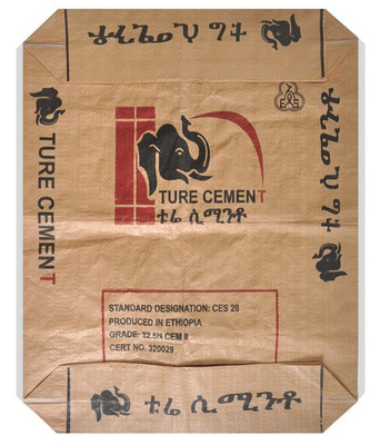 De vierkante pp Gelamineerde Kraftpapier-Document Zak Flexiloop bedekte 50 Kg Geweven Polypropyleen Plastic Zakken met een laag